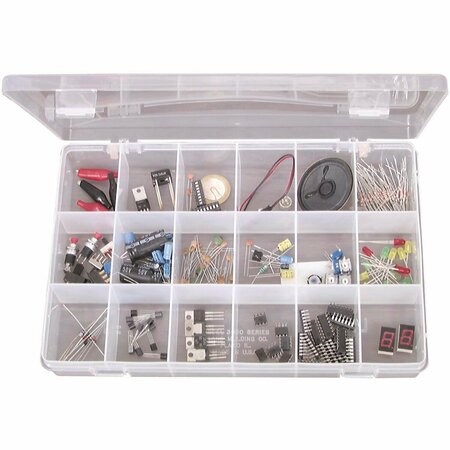 FREY SCIENTIFIC Basic Electronics Parts Kit, Over 200 Parts CK-1000
